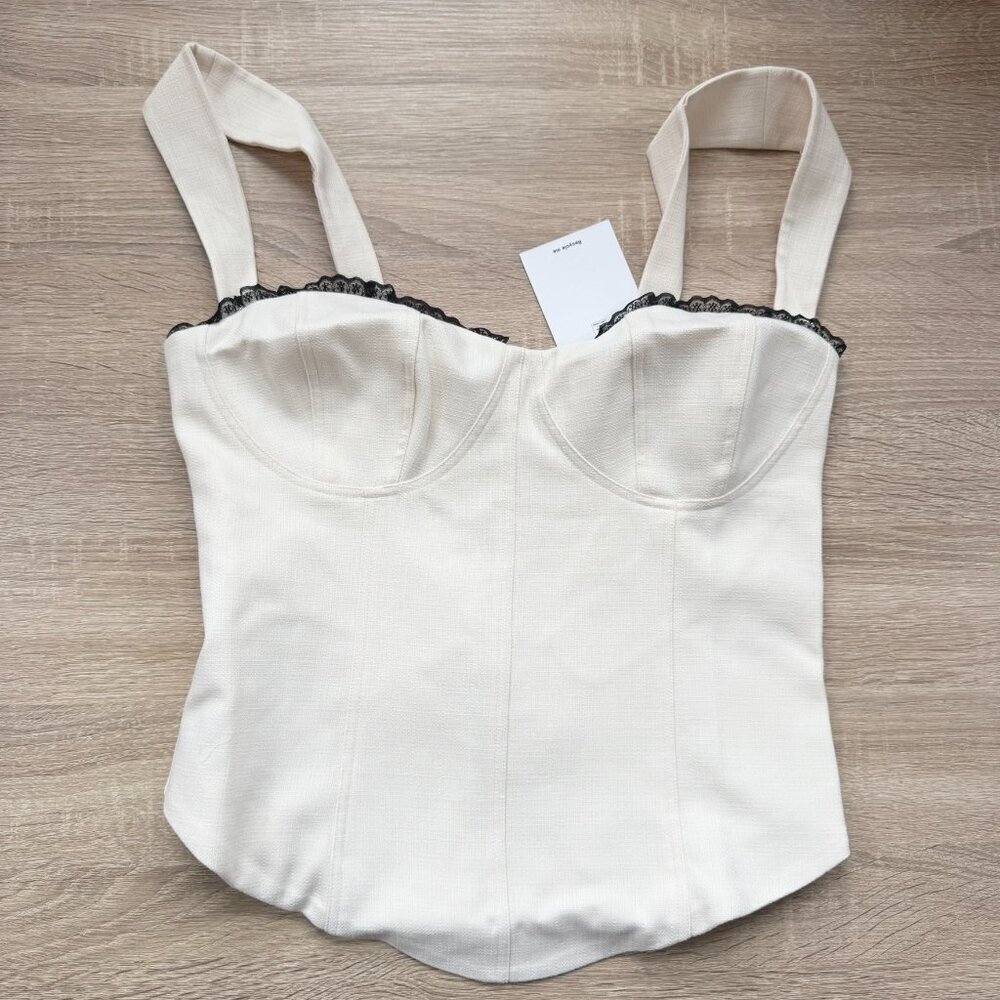 NWT Reformation Alisa Corset Top Cream 8